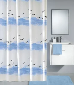 Kleine Wolke - Seaside Polyester Shower Curtain - W2400 X H1800 - Blue