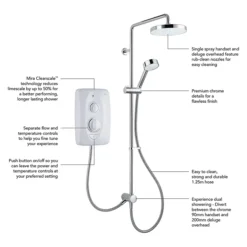 Mira Jump Dual 9.5 KW Electric Shower - White