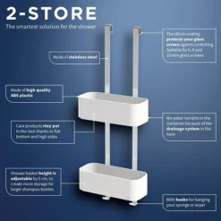 Tiger 2-Store Hanging Shower Rack - White -Modern Bath Shop 1500210146 d1