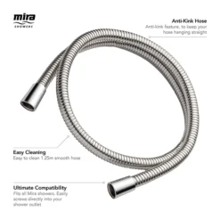 Mira 1.25m Logic Metal Shower Hose -Modern Bath Shop 2.1605.166a