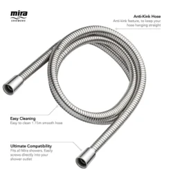Mira 1.75m Logic Metal Shower Hose -Modern Bath Shop 2.1605.166a1