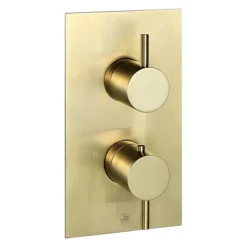 JTP Vos Brushed Brass Single Outlet Thermostatic Concealed Shower Valve -Modern Bath Shop 23651abbr l