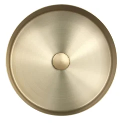 JTP Vos Brushed Brass Round Stainless Steel Counter Top Basin + Waste