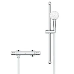 Grohe Precision Flow Thermostatic Shower Mixer 1/2" With Shower Set For Low Pressure -Modern Bath Shop 34807000 d1