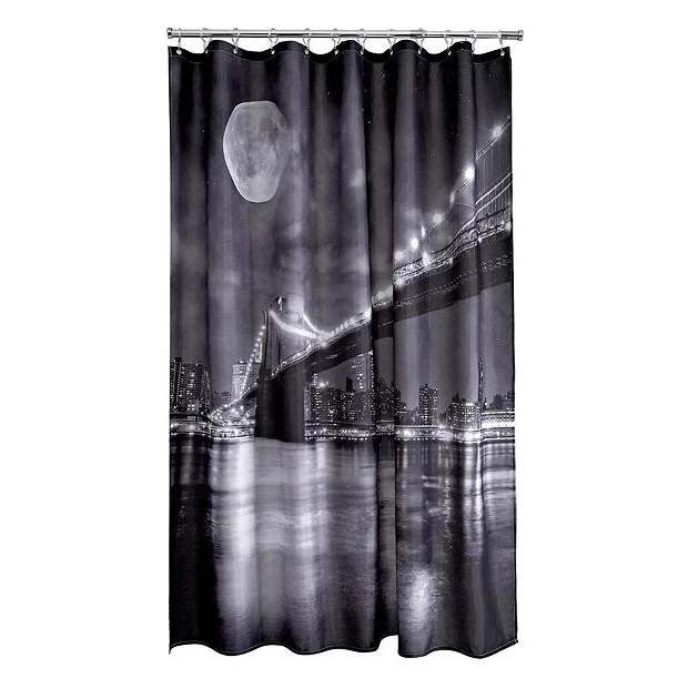 Aqualona Brooklyn Bridge Polyester Shower Curtain - W1800 X H1800mm 2 Aqualona Brooklyn Bridge Polyester Shower Curtain - W1800 X H1800mm - Image 2