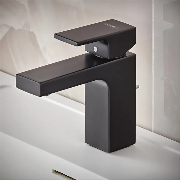 Hansgrohe Vernis Shape Single Lever Basin Mixer 100 With Pop-up Waste - Matt Black 1 Hansgrohe Vernis Shape Single Lever Basin Mixer 100 With Pop-up Waste - Matt Black