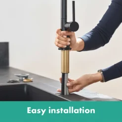 Hansgrohe Talis M54 220 C-Spout Single Lever Kitchen Mixer - Matt Black