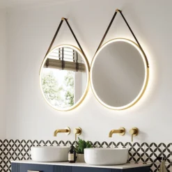 HIB Solstice Brushed Brass 60 Round LED Illuminated Mirror -Modern Bath Shop 79520750d1