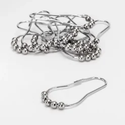 Croydex 12 Chrome Ball Shower Curtain Rings -Modern Bath Shop ak141641ai2