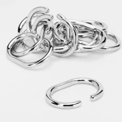 Croydex 12 C-Type Shower Curtain Rings - Chrome -Modern Bath Shop ak142141ai