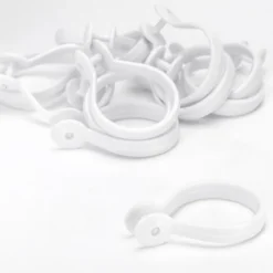 Croydex White Button Shower Curtain Rings -Modern Bath Shop ak142222ai2
