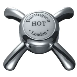 Burlington - Anglesey 2TH Bridge Curved Spout Basin Mixer (200mm Centers) W Plug & Chain