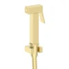 Arezzo Square Douche Shower Spray Kit With Wall Bracket And Hose Brushed Brass