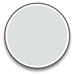Arezzo Matt Black 800mm Round LED Illuminated Anti-Fog Bathroom Mirror -Modern Bath Shop arzim10mb d1