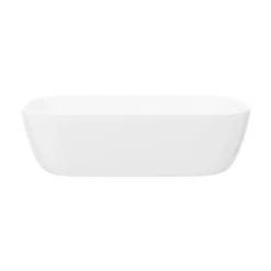 Arezzo Stone Resin Floating Basin Shelf Incl. 2 Curved Rectangular Basins - 1200mm Wide -Modern Bath Shop az12mwslfb2 n d4