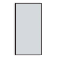 Arezzo Matt Black Square Edge Framed Bathroom Mirror - 1400 X 500mm