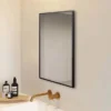 Arezzo Matt Black Square Edge 700 X 500 Mirror