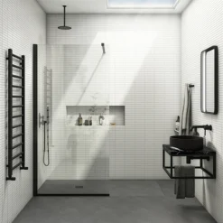 Arezzo 500 Black Marble Effect Worktop With Matt Black Wall Mounted Frame 6 Arezzo 500 Black Marble Effect Worktop With Matt Black Wall Mounted Frame -Modern Bath Shop az5blkfrmbm d2