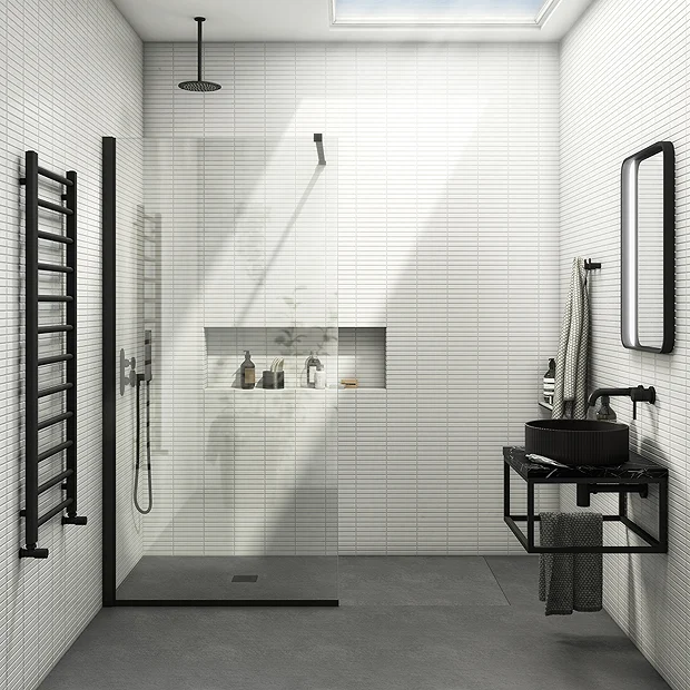 Arezzo 500 Black Marble Effect Worktop With Matt Black Wall Mounted Frame 3 Arezzo 500 Black Marble Effect Worktop With Matt Black Wall Mounted Frame - Image 3