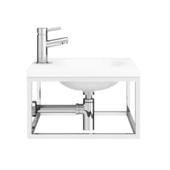 Arezzo 500 Wall Hung Basin With Chrome Towel Rail Frame