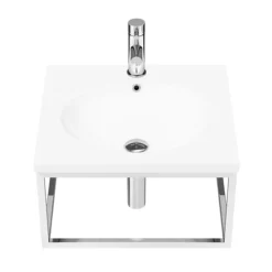 Arezzo 500 Wall Hung Basin With Chrome Towel Rail Frame -Modern Bath Shop az5chrfrmd4