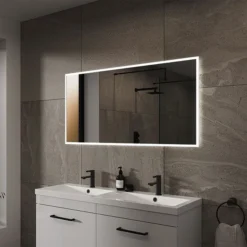 Arezzo 800 X 600mm LED Illuminated Bathroom Mirror With Shaver Socket & Anti-Fog -Modern Bath Shop az6270mb d1
