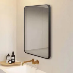 Arezzo Matt Black 800 X 600 Rectangular Mirror