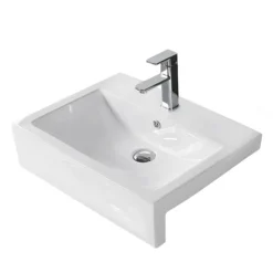 Arezzo 600mm Square Semi-Recessed Basin - Gloss White