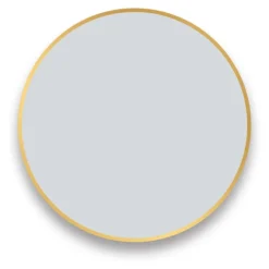 Arezzo Brushed Brass 700mm Round Mirror -Modern Bath Shop az7brmbb d1