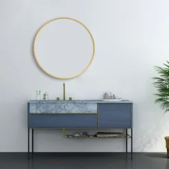Arezzo Brushed Brass 700mm Round Mirror