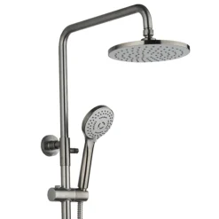 Arezzo Round Thermostatic Shower - Gunmetal Grey -Modern Bath Shop azgmrd3 n d1