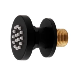 Arezzo Matt Black Body Jet - 1 X Slim Round Jet -Modern Bath Shop azrdjb d3