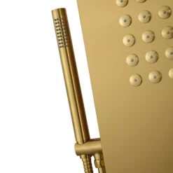 Arezzo Shower Tower Panel - Brushed Brass (Thermostatic) -Modern Bath Shop azstp5bb d2