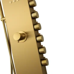 Arezzo Shower Tower Panel - Brushed Brass (Thermostatic) -Modern Bath Shop azstp5bb d3