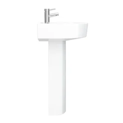 Bianco Round Basin 1TH With Full Pedestal -Modern Bath Shop b420bp d4