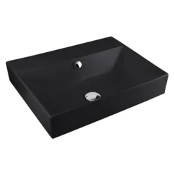 BagnoDesign 600mm 0TH Matt Black Funktion Countertop Or Wall Mounted Basin