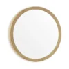 EcoDelux 600mm Bamboo Frame Round Mirror