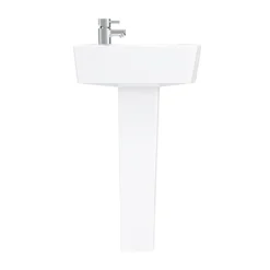 Brooklyn Modern Square Basin + Pedestal (1 Tap Hole)