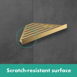 Hansgrohe AddStoris Polished Gold Optic Corner Shower Basket -Modern Bath Shop brushed lifestyle