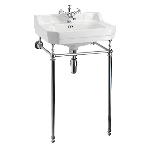 Burlington Edwardian Medium Basin & Chrome Wash Stand 1 Burlington Edwardian Medium Basin & Chrome Wash Stand