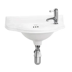 Burlington Traditional 1TH Wall Mounted Curved Cloakroom Basin