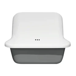 Chatsworth 600mm Roll Top Wall Hung Basin With Upstand Gloss White And Grey -Modern Bath Shop chtbn01g lrg1