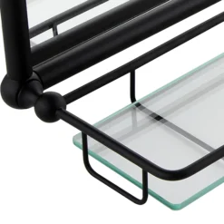 Chatsworth Traditional 700 X 490mm Arched Mirror With Glass Shelf - Matt Black -Modern Bath Shop chtmbms d1