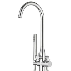 Venice Modern Thermostatic Floor Mounted Freestanding Bath Shower Mixer - Chrome