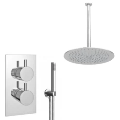 Cruze Twin Shower Valve Inc. Outlet Elbow, Handset & Ultra Thin Head With Vertical Arm -Modern Bath Shop crzpk002 detail1