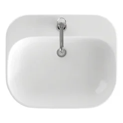 Britton Bathrooms Curve2 550mm 1TH Basin With Semi Pedestal -Modern Bath Shop cu50sped d1