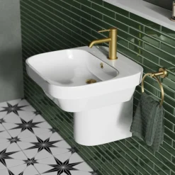 Britton Bathrooms Curve2 550mm 1TH Basin With Semi Pedestal