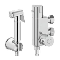 Cruze Round Douche Thermostatic Bar Valve With Shower Spray Kit Chrome -Modern Bath Shop dbvsk l2