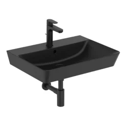 Ideal Standard Connect Air Cube Silk Black 600mm Wall Mounted / Vanity Basin -Modern Bath Shop e0298v3.ai1