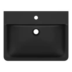 Ideal Standard Connect Air Cube Silk Black 600mm Wall Mounted / Vanity Basin -Modern Bath Shop e0298v3.ai3